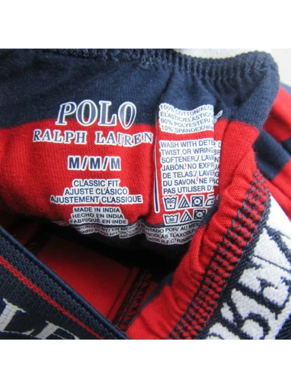 Polo Ralph Lauren Boxer Briefs Men's Size Medium Red Navy Striped NEW LBKBB1